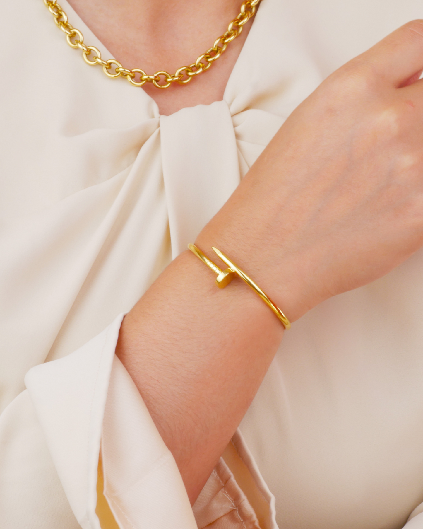 18K Yellow Gold Marrakesh Nail Bangle